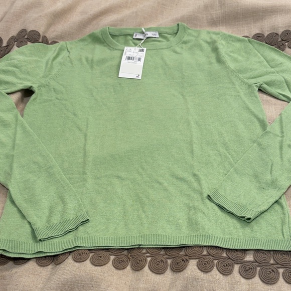 Mango Aqua Green Fine-knit Crew-Neck Sweater/NWT/S - Picture 8 of 16
